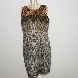 Ann Taylor 12 Brown Animal Print Sleeveless Dress